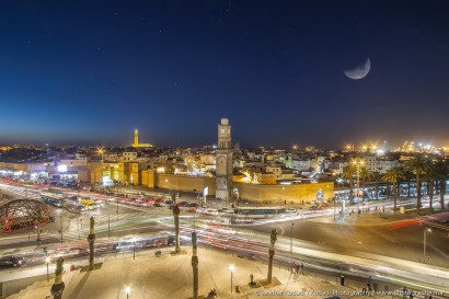 Casablanca long exposition, photo de nuit